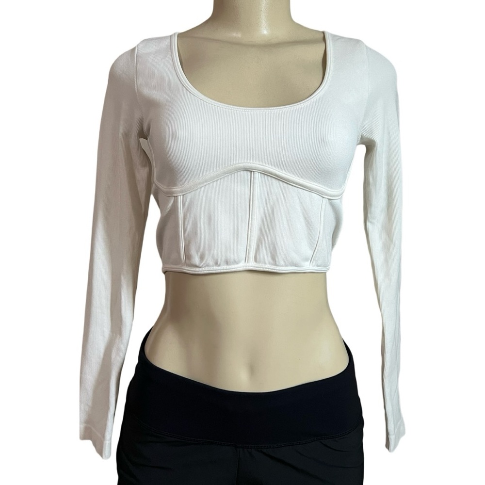Garage White Long Sleeve Crop Top Size Small